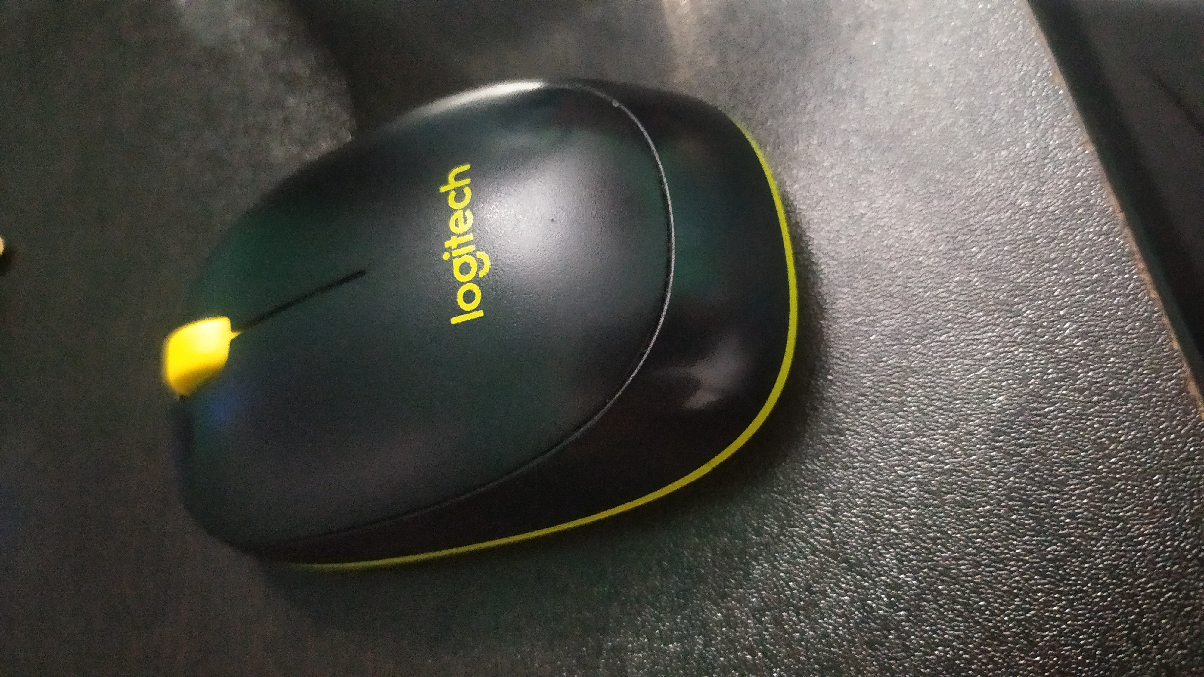Logitech Wireless Mouse with Yellow Trim - Gently Used